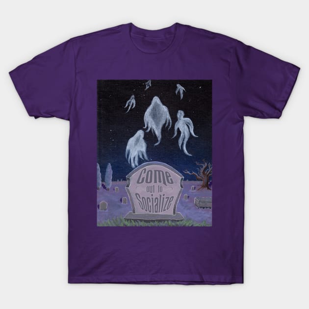 Come Out to Social- Haunted Mansion T-Shirt by tesiamarieart